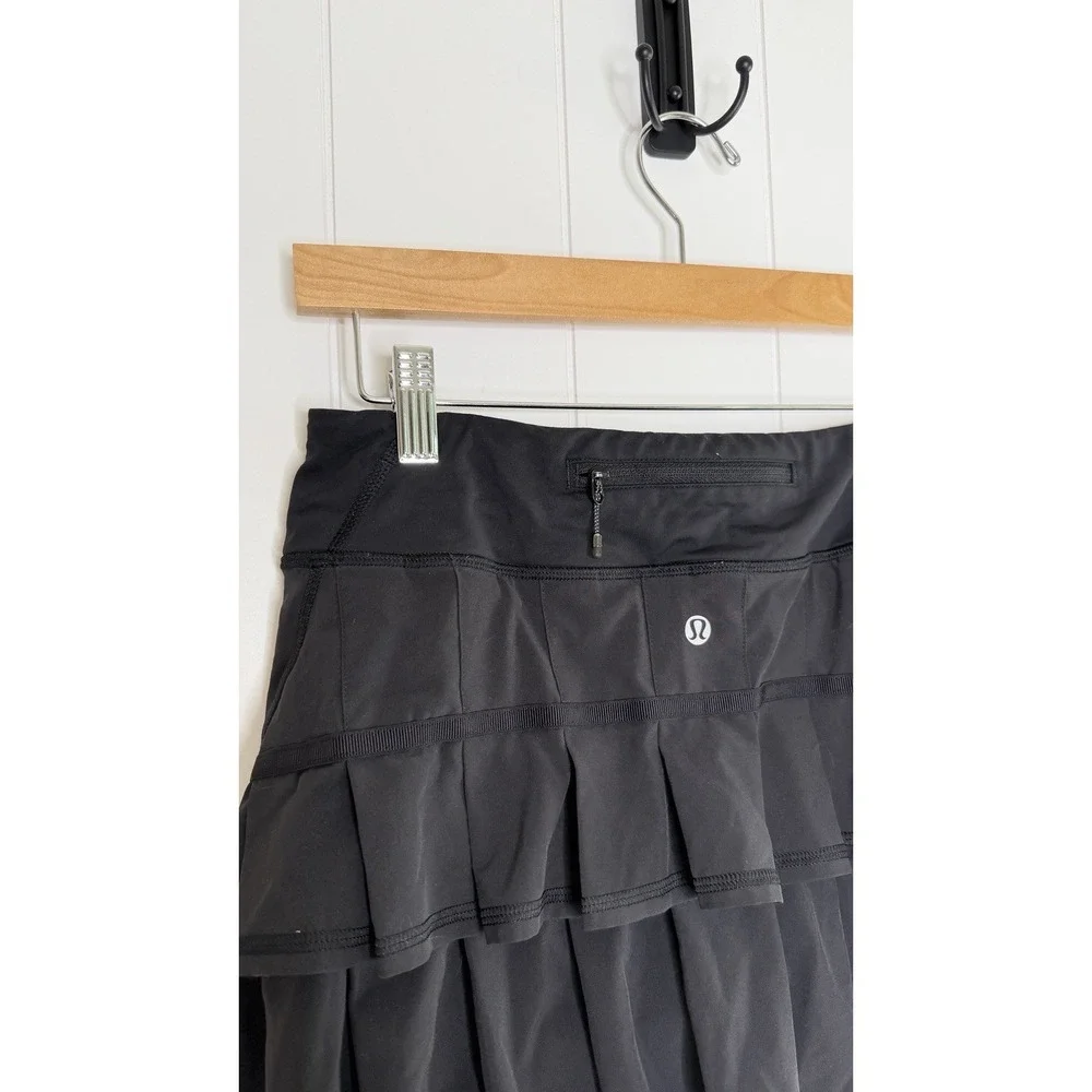 Lululemon Throwback Pace-Setter Mid-Rise Skirt In Black Size 6 Skort Tennis